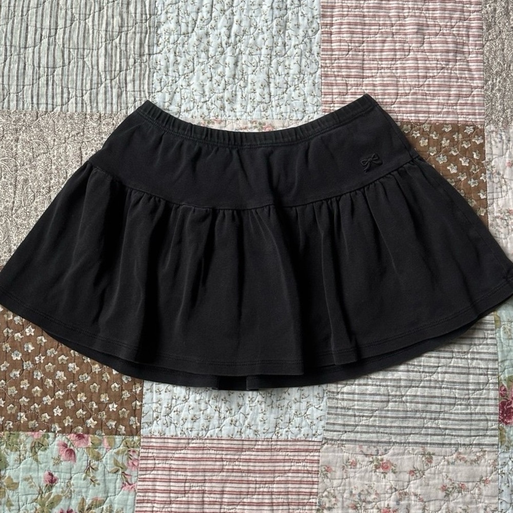 Gymboree cottton black girls' skirt w/ embroidered bow